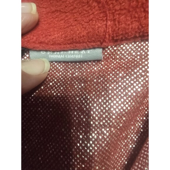 Columbia Omni Heat 1/4 Zip Red Pullover Thermal Fleece Jacket Mens Large - Picture 10 of 13